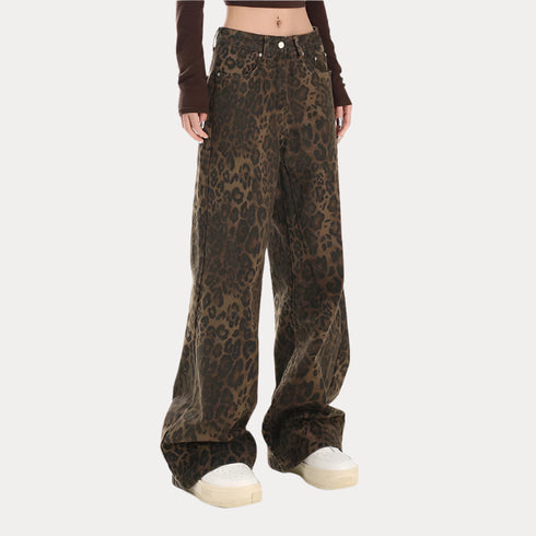 Leaopard printed jeans